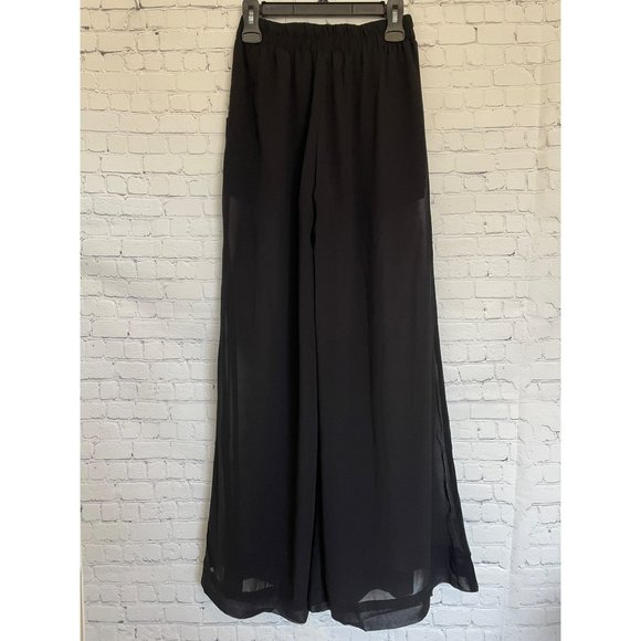 NWT UNIQ Black Chiffon Wide Leg Pants size Small - Picture 5 of 6